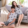 MISSKY Men Women Lovers Summer Pajama Sets Breathable Fashion Casual Home Wear Set Male Clothes For Sleep Wear