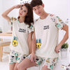 MISSKY Men Women Lovers Summer Pajama Sets Breathable Fashion Casual Home Wear Set Male Clothes For Sleep Wear