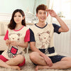 MISSKY Men Women Lovers Summer Pajama Sets Breathable Fashion Casual Home Wear Set Male Clothes For Sleep Wear