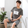 Summer New Knitted Cotton Short Sleeved Men Pajamas Sets Male Pajama Set Letter Pajama For Men Sleepwear Suit Homewear Size Xxxl