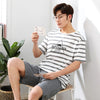 Summer New Knitted Cotton Short Sleeved Men Pajamas Sets Male Pajama Set Letter Pajama For Men Sleepwear Suit Homewear Size Xxxl