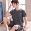 Summer New Knitted Cotton Short Sleeved Men Pajamas Sets Male Pajama Set Letter Pajama For Men Sleepwear Suit Homewear Size Xxxl