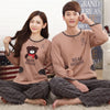 Autumn Winteter Long-sleeved Men's Cotton Pajamas Letter Striped Cartoon Pajama Sets Casual Men Pyjamas Plus Size 3XL Pijama Set