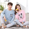 Autumn Winteter Long-sleeved Men's Cotton Pajamas Letter Striped Cartoon Pajama Sets Casual Men Pyjamas Plus Size 3XL Pijama Set