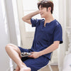 Thoshine Brand Spring Summer Autumn Men Satin Silk Pyjamas Sets of T-shirt & Shorts Male Pijama Sleepwear Leisure Home Clothing